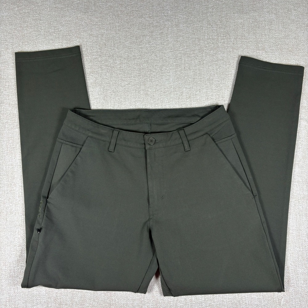 BYLT Premium Basics Everyday Pant 2.0 Slim Fit Olive Green Golf 33 Stretch Chino